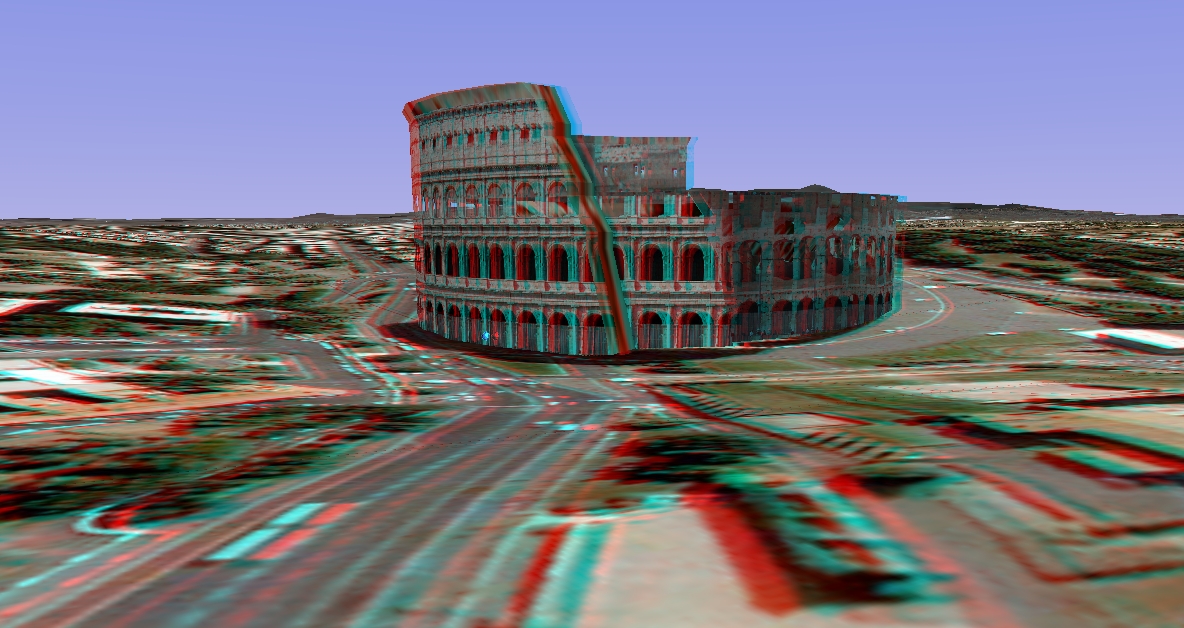 3D image anaglyph - Rome - Colosseum